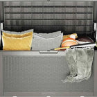 Outdoor Storage Box, 100 Gallon Deck Box, Waterproof Resin Storage Bench for Patio Cushions