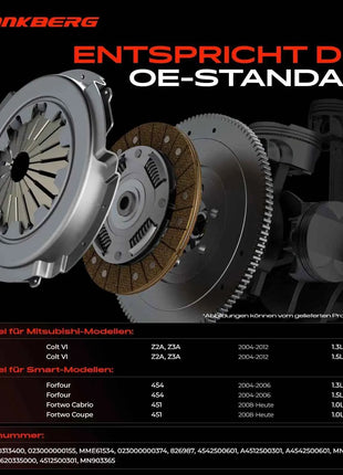 Kit Frizione Frankberg 1x per Mitsubishi Colt VI Z2A Z3A Smart Forfour 454 Fortwo Convertibile 451 Fortwo Coupé 3000951038 620313400