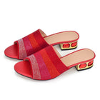 Ultime scarpe da donna Décolleté di cristallo con strass di lusso 2024 Pantofole di nuova moda Sandali Party Tacchi bassi Eleganti scarpe da donna italiane