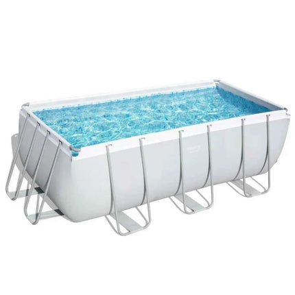 Piscina rettangolare Bestway 412*201*122cm con telaio in acciaio super resistente (filtro + scaletta da 48 pollici) - Grande piscina fuori terra in offerta 56456