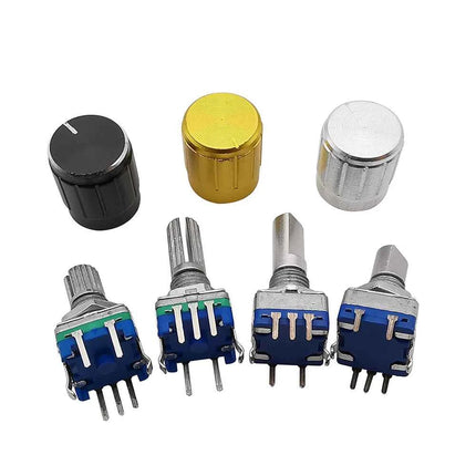 5 pz Encoder Rotativo Da 360 Gradi EC11 Metà/Prugna Albero 5Pin 20 Posizione Con Interruttore A Pulsante Incorporato Maniglia Lungo 15mm 20mm