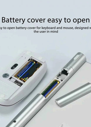 Wireless Keyboard Mouse Kit Slim Wireless Key Mouse Combo Portable Beautiful Power Saving Silent Button LED Indicator for Home