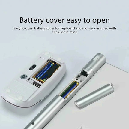 Wireless Keyboard Mouse Kit Slim Wireless Key Mouse Combo Portable Beautiful Power Saving Silent Button LED Indicator for Home