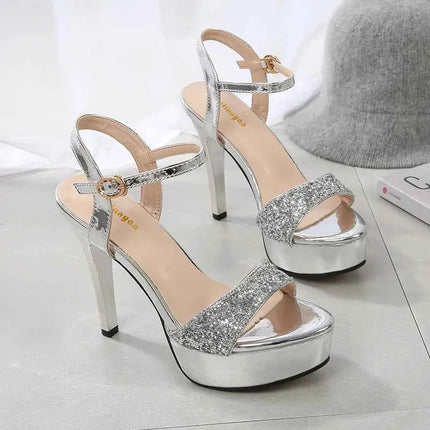 Donne sexy sandali donna estate 2024 Bling femminile peep toe tacchi sottili partito scarpe da ballo sandalo con plateau scarpe firmate da donna
