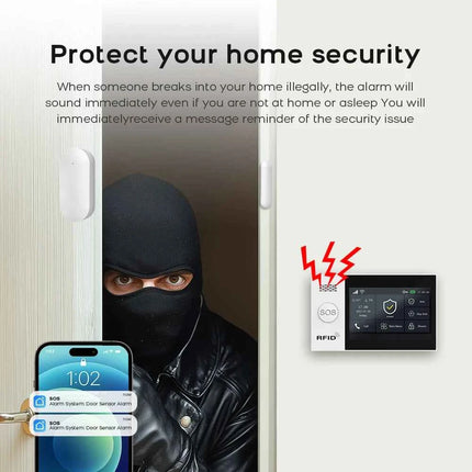 PGST 4G WiFi Smart Life Security Alarm System Kit Tuya Alexa Home Automation Alarm Security Protection Motion Detector Sensor