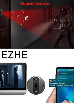 Yuezhe Tuya 3MP Spioncino Smart wifi campanello con fotocamera 4.3 pollici 1080P Eye 5000mAh PIR Allarme di movimento Alexa Bell per la casa