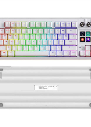 MRSVI K1 PRO Visual LCD AI Keyboard 80% Gaming Mechanical Keyboard Macro Red Axis Wired Detachable Cable RGB Backlight Hot Swap