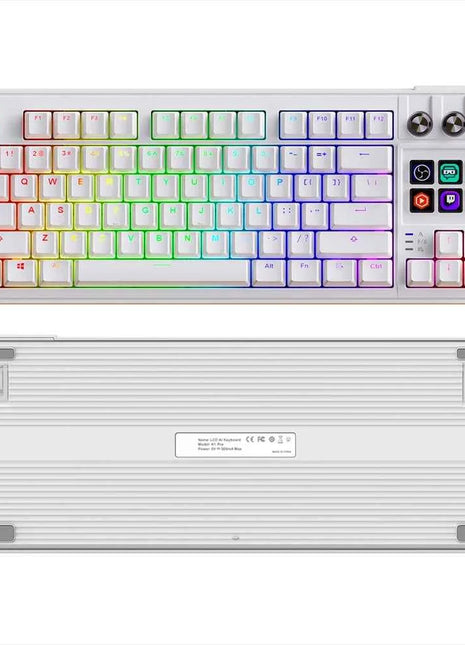 MRSVI K1 PRO Visual LCD AI Keyboard 80% Gaming Mechanical Keyboard Macro Red Axis Wired Detachable Cable RGB Backlight Hot Swap