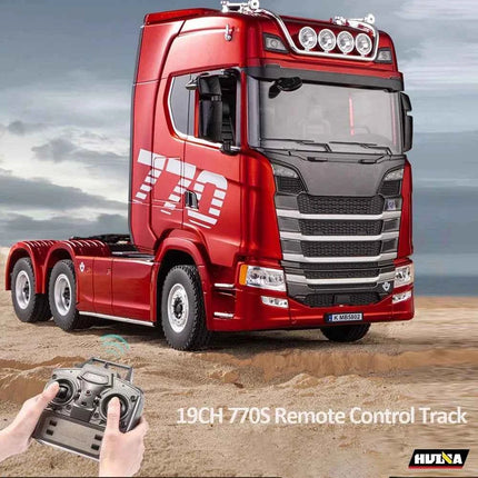HUINA 1501 770S Alloy Tractor 19CH RC Truck 1/18 2.4G remote control Engineering Trailer Truck with Light Sound Toys XMAS Gifts