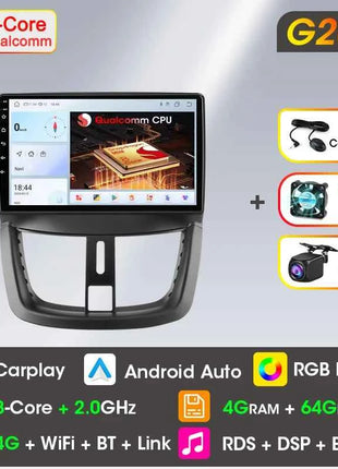 Android Wireless Carplay Car Radio for Peugeot 207 CC 207CC 2006-2015 Multimedia Player 2Din Navigation Stereo Head Unit Auto