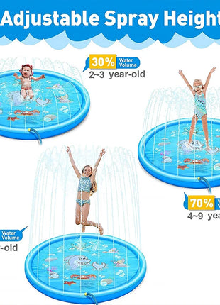 170CM Inflatable Sprinkler Play Mat for Kids Summer Outdoor Beach Games Lawn Pool Pad Toys for Children