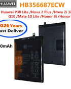 2026 Years 3340mAh HB356687ECW Battery For Huawei P30 Lite Nova 2i 3i 4e 2 Plus G10 Mate 10 Lite ,Honor 9i 7X Phone Batteries