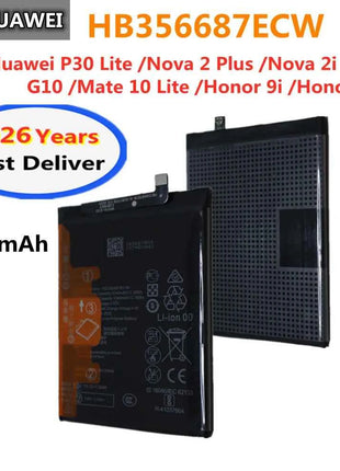 2026 Years 3340mAh HB356687ECW Battery For Huawei P30 Lite Nova 2i 3i 4e 2 Plus G10 Mate 10 Lite ,Honor 9i 7X Phone Batteries