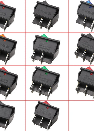 1 pz KCD4 4 pin 6 pin interruttore a bilanciere 16A 250VAC 20A 125VAC ON-OFF/ON-OFF-ON 2 posizioni 3 posizioni con interruttore di alimentazione della luce 31x25mm