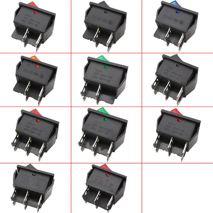 1 pz KCD4 4 pin 6 pin interruttore a bilanciere 16A 250VAC 20A 125VAC ON-OFF/ON-OFF-ON 2 posizioni 3 posizioni con interruttore di alimentazione della luce 31x25mm