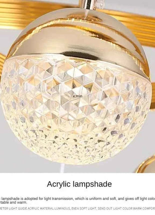 Lampada a sospensione a sfera in cristallo imitazione acrilico di lusso Nordic Lustre Home Deco Sala da pranzo Lampadario a soffitto Apparecchio per isola della cucina