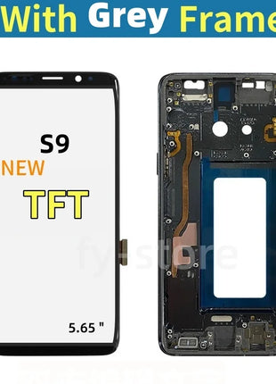 Display AMOLED per SAMSUNG Galaxy S9 G960 Display Touch Screen Digitizer Assembly G960F/DS OLED LCD con sostituzione del telaio