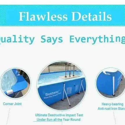 56424 Bestway 400*211*81 cm/157"x83"x32" Acciaio Pro Splash Frame Piscina/Grande Rettangolo Mobile Famiglia Splash Frame Piscina 35Kg