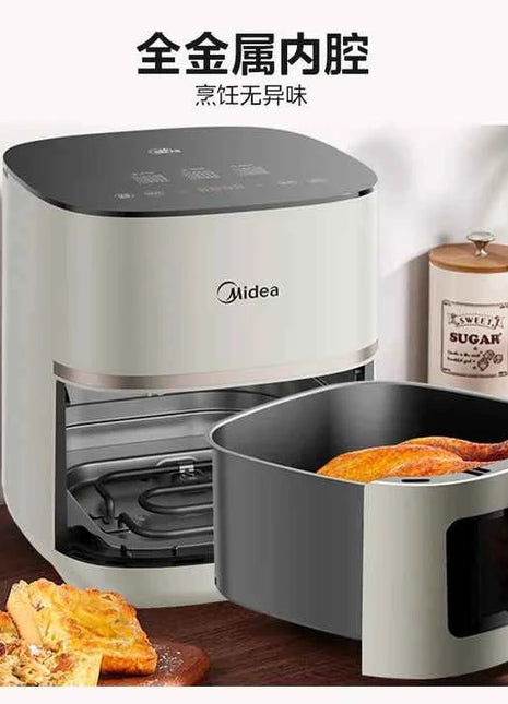 Friggitrice ad Aria Midea - Doppia Fonte di Calore, Vapore, Grill, Finestra Visiva