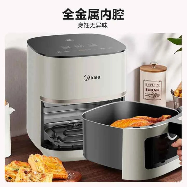 Friggitrice ad Aria Midea - Doppia Fonte di Calore, Vapore, Grill, Finestra Visiva