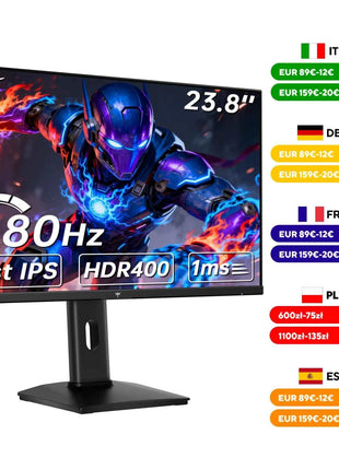KTC 24 Inch Gaming Monitor 180Hz - 2K 1440P Computer Monitors, Fast IPS Monitor with HDR 400, Adaptive Sync, Up to 185Hz H24T7