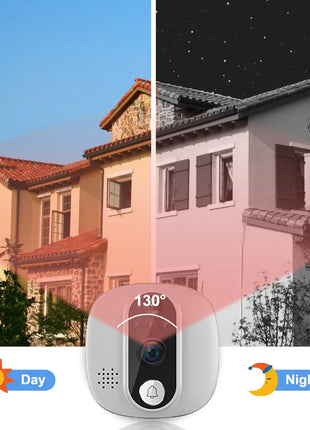Videocitofono WiFi Smart Life Tuya 3MP 1080P con Telecamera Spioncino, Batteria 5000mAh, Rilevatore di Movimento PIR, Visione Notturna IR, Visore Digitale per Porta 5G 2.4G