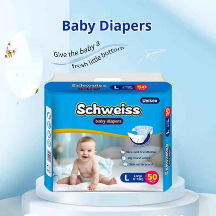 Baby Diapers, Ultra Thin & Breathable, Super Absorbent & Dry,50pcs/1pack， Multi - Size Soft Infant Nappies Diaper Bag (S/M/L/XL)