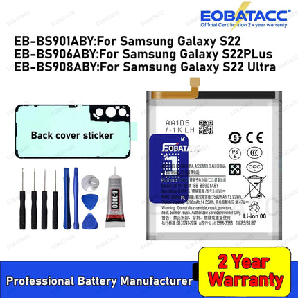 2026 Years New EB-BS901ABY  EB-BS906ABY EB-BS908ABY Battery For samsung Galaxy S22 /S22 plus /S22 Ultra Batteries+Tools