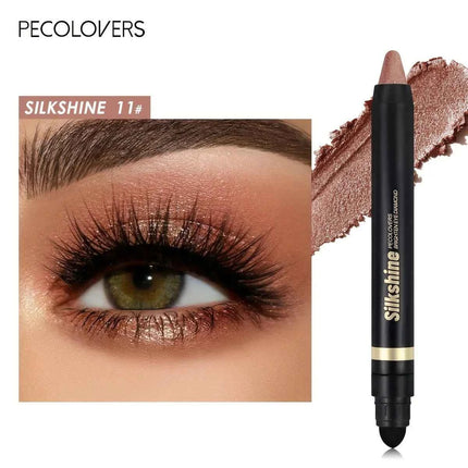 PECOLOVERS Champagne Brown Metallic Eyeshadow Stick - Waterproof, Long-Lasting Glitter Highlighter & Brightening Pencil Crayon