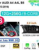 8GB 256GB Carplay 8.8'' Android 14 Auto Car Radio Multimedia player For Audi A4 B8 2009-2016 2 din autoradio Stereo 4G LTE