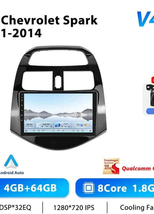 Podofo 4G CarPlay Android Radio For Chevrolet Spark 2011-2014 Car Intelligent System 2din GPS Stereo Head Unit Multimedia Player