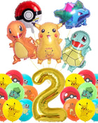 Forniture per decorazioni per feste di compleanno a tema Pokemon Cartoon Pokemon Go Stoviglie Tazze Piatti Palloncino Pikachu per bomboniere per baby shower