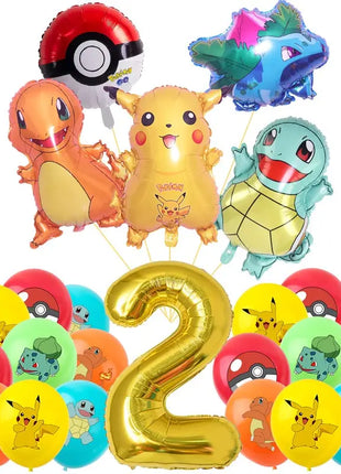 Forniture per decorazioni per feste di compleanno a tema Pokemon Cartoon Pokemon Go Stoviglie Tazze Piatti Palloncino Pikachu per bomboniere per baby shower