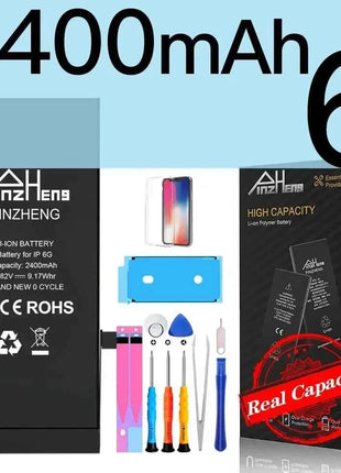 PINZHENG Real High Capacity Battery For iPhone 8 Plus SE 5S 6 6S 7 X Xr Xs Max Phone Replacement Batteries Warranty One Year