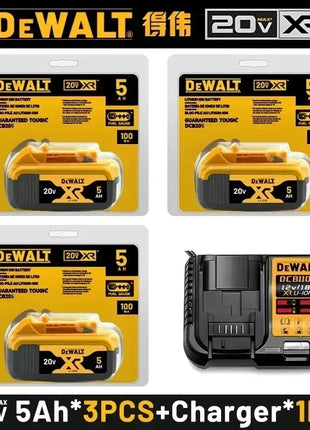 Batteria Dewalt 20V 100% Originale, Batteria agli Ioni di Litio Ricaricabile 6000mAh, Batteria di Ricambio per Utensili Elettrici Dewalt DCB200 DCB206