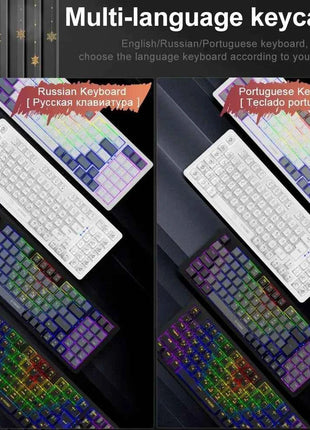 E-YOOSO Z94 USB Mechanical Gaming Keyboard Wired Monochrome Backlit 94 Key Russian Brazilian Portuguese for Compute Laptop PC