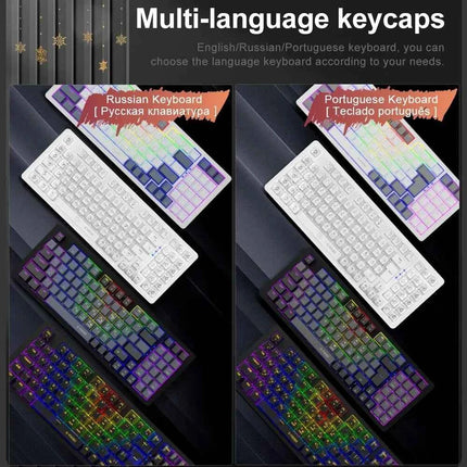 E-YOOSO Z94 USB Mechanical Gaming Keyboard Wired Monochrome Backlit 94 Key Russian Brazilian Portuguese for Compute Laptop PC