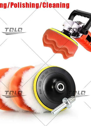Kit di Spugne per Lucidatura Auto, Set di Tamponi in Schiuma per Lucidatrice, Tamponi per Cera per Auto e Moto, Rimuove i Graffi
