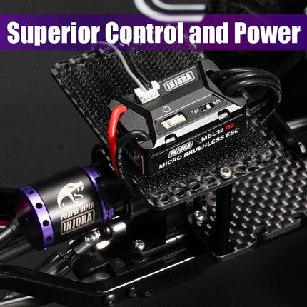 INJORA MBL32 G2 Waterproof Brushless ESC & 1721 Purple Viper Outrunner Motor for 1/18 TRX4M Ascent-18