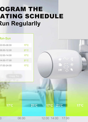 GIRIER TRV ZigBee Valvola termostatica per radiatore Tuya Termostato per radiatore intelligente Regolatore di temperatura programmabile Funziona con Alexa