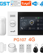 PGST 4G Tuya Smart Home Alarm System, WiFi 433MHz Wireless Home Security Alarm Combo Set