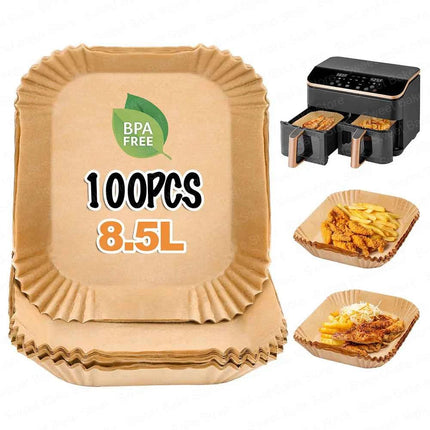 Baking Paper for Hot Air Fryer Cosori 8.5L, Cookwise 9L, Non-Stick Liners for Cosori CAF-R901-AEU, 2 Chambers Fryers Accessories