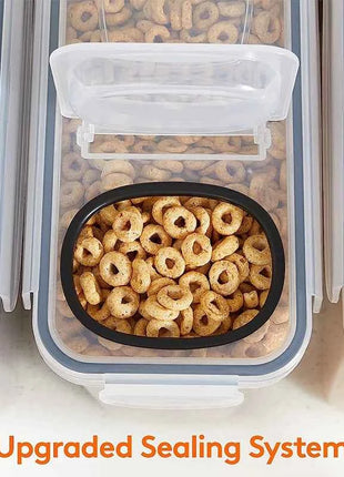 4L Cereal Storage Containers with Lids 1/2/4pcs Airtight Food Moistureproof Tank with Label Stickers Kitchen Organization Box