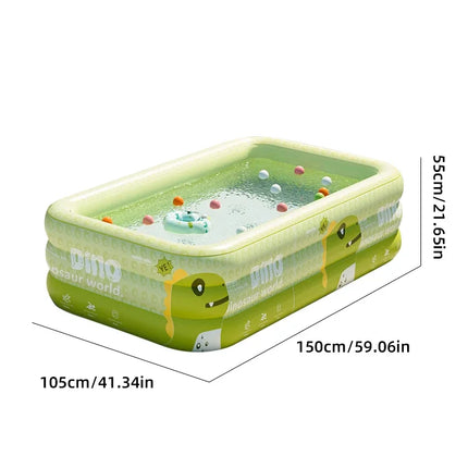 Piscina Gonfiabile 1.5-2.6M per Bambini e Adulti, Grande Piscina Familiare in PVC per Feste, Giocattoli da Esterno per Bambini, Piscina Estiva Rinforzata