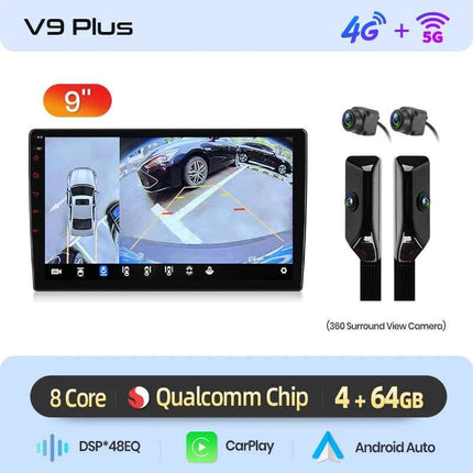 Junsun Qualcomm 8-Core 360 View Camera Universal Stereo 7" 9" 10" Car Radio CarPlay Android Auto Multimedia Player GPS DSP WiFi