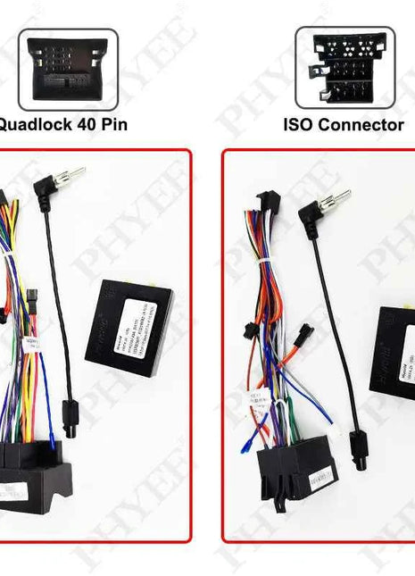 Adattatore per cablaggio radio, decodificatore bus CAN, cavo con spina a 16 pin, telaio del pannello del sistema Android da 9 pollici per Seat Ibiza dal 2008 al 2013