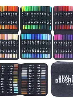 Set Pennarelli Manga Dual Tip 12/24/36/120 Colori Acquerello Fineliner per Calligrafia e Arte