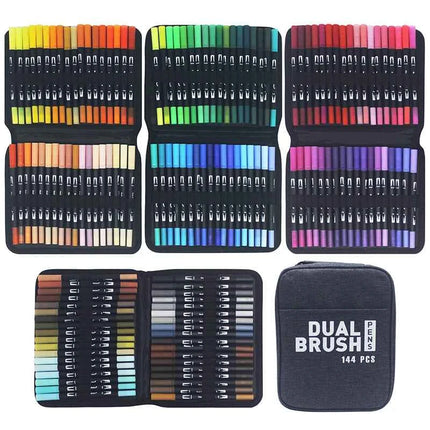 Set Pennarelli Manga Dual Tip 12/24/36/120 Colori Acquerello Fineliner per Calligrafia e Arte