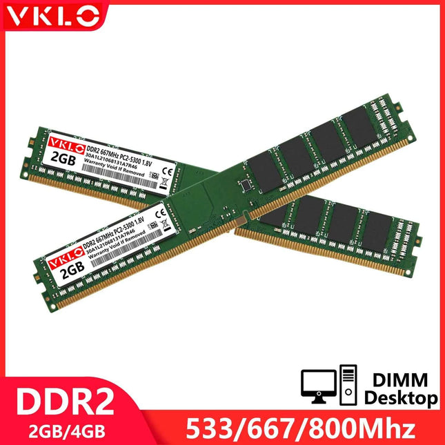 DDR2 2GB Desktop Memory Ram 533 667 800Mhz PC2 5300 6400 1.8V 240Pin 2RX8 16Chips CL6 Non-ECC Unbuffered DIMM Memories Ram