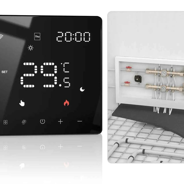 Moes Smart WiFi Zigbee Floor Heating Thermostat Tuya Compatible APP Control Schedule Energy Saving Child Lock Touchscreen